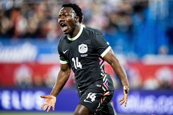Nestory Irankunda is the man of the moment for the Socceroos.