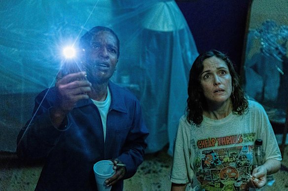 A$AP Rocky, left, and Rose Byrne in a scene from If I Had Legs I’d Kick You.
