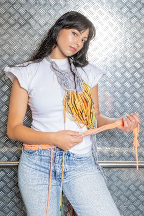 Argyropoulos in one of her own creations.