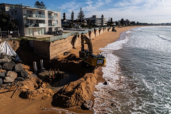 Collaroy has been trying to defend its beach using walls in the wake of the 2016 east coast low.