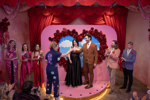 Officiant Sarah Dobson was with Daniel and Ellen Weissel, who chose to have their wedding with only family and friends.