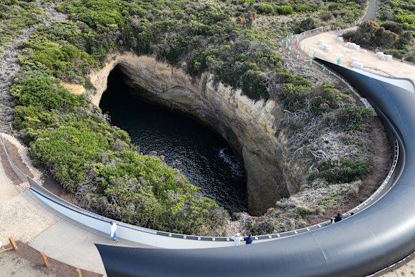 “Breath of a whale”. The Poombeeyt Koontapool viewing platform transforms the old terror of the Loch Ard blowhole.