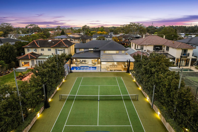 The six-bedroom house with a swimming pool and tennis court was purchased by BigCommerce’s Eddie Machaalani.