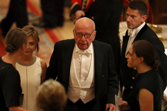 Rupert Murdoch was a surprise guest at President Trump’s state banquet at Windsor Castle. 