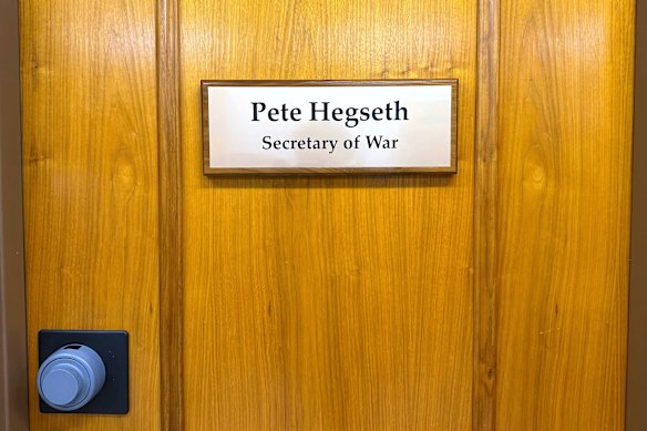 The new signage at the Pentagon. Defence rebranding could cost up to $1 billion.