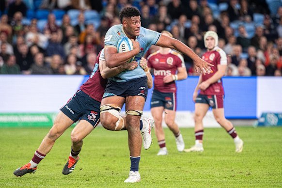 Miles Amatosero on the charge against the Reds.