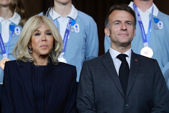 Brigitte and Emmanuel Macron at the Elysée Palace in Paris in April.