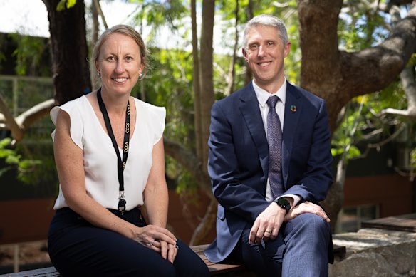 Central Coast Grammar’s head of English, Cassandra Kennedy, and the school’s head of teaching and learning, Damon Cooper.