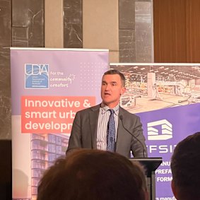 Housing Minister John Carey at a UDIA WA breakfast on Thursday morning.