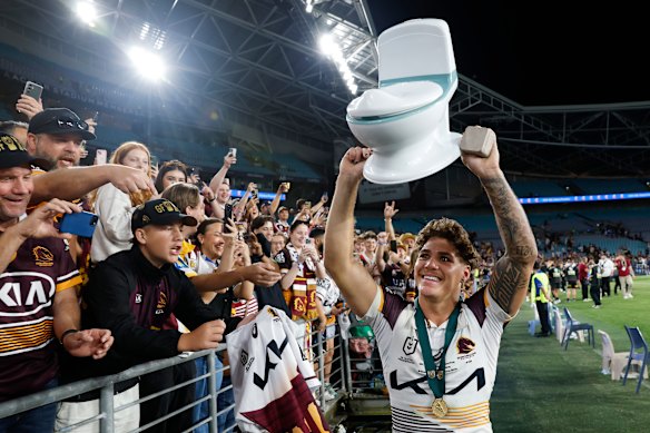 Reece Walsh with a … err … toilet.