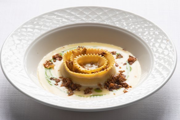 Bar Olo’s pappardelle ripiene (Jerusalem artichoke-stuffed pasta).