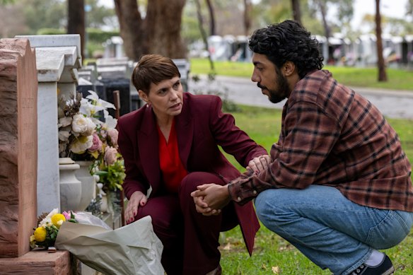 Tasma Walton as June and Hunter Page-Lochard as Charlie in Reckless. 