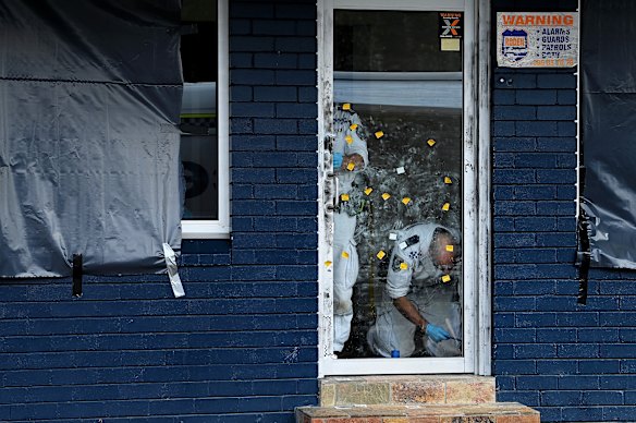 NSW police inside Lion’s Taekwondo in North Parramatta.