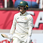 Nic Maddinson trudges off after losing his wicket.