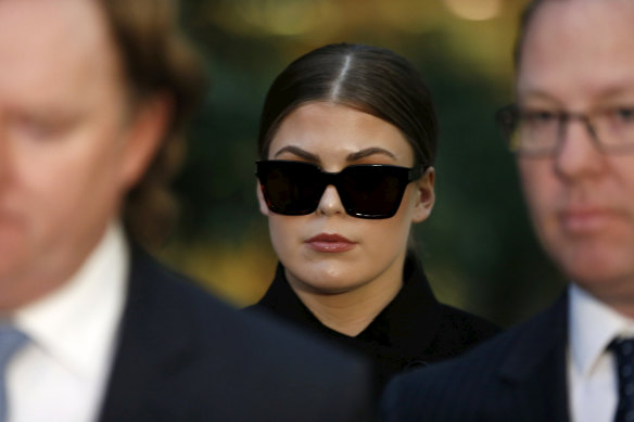 Belle Gibson, pictured outside the Federal Court in Melbourne in 2019.