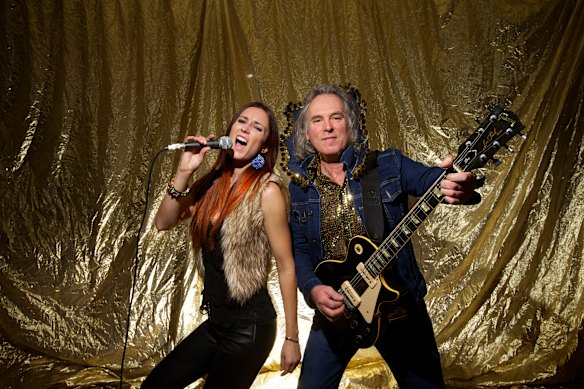 Starkie with vocalist Laura Davidson for the 40th anniversary of Living in the 70s. 