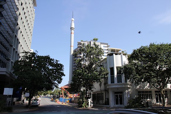 Three of the four site corners have historic buildings, with the former Bonds Sweet Factory, Malouf’s Fruit Shop Expo ’88 Skyneedle all in close proximity. 