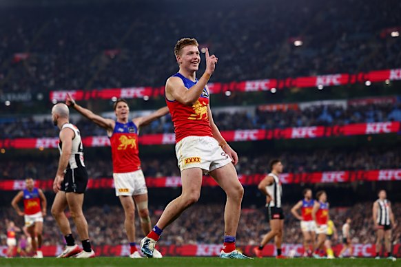 Lions star Logan Morris kicked an incredible six goals straight.