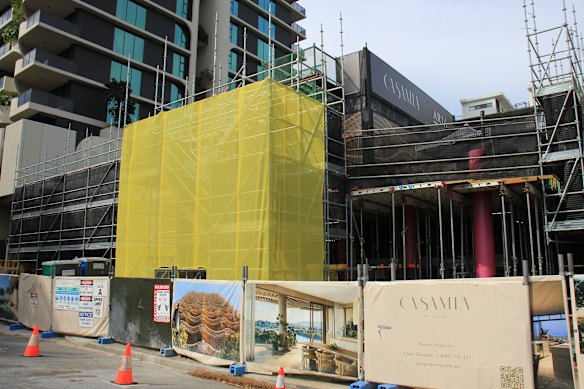The “Casamia” construction site on Jane Street in West End, Brisbane.