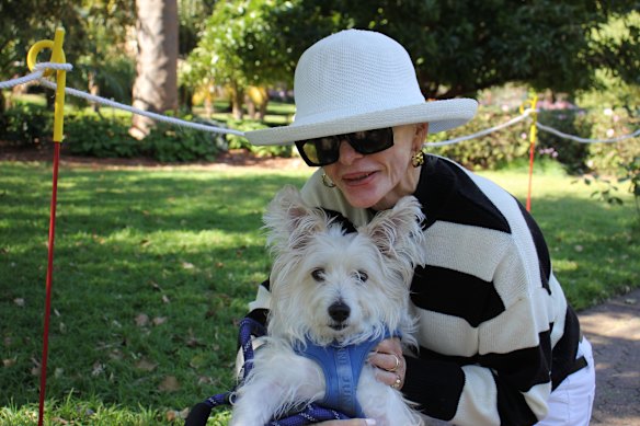 Wendy and her cross-breed Ralphie on Wednesday. 