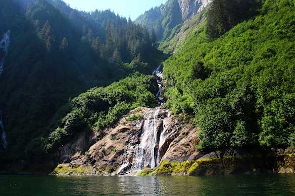 A waterfall at Misty Fjords National Monument within the Tongass National Forest, Alaska.
