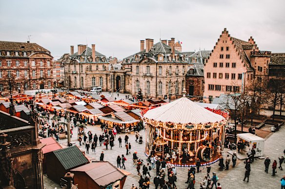 The beautiful Christmas markets in Strasbourg,  France.