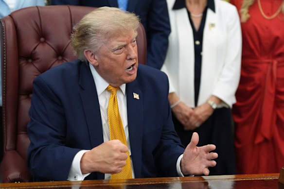 President Donald Trump spoke about the Reflecting Pool damage in the Oval Office this week.