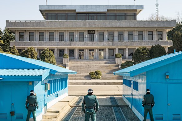 These days South Korea’s DMZ gets a “Z” as the Joint Security Area with rows of blue huts is now off-limits for tourists.