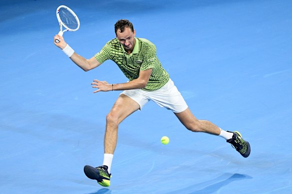 Daniil Medvedev in action at the Brisbane International. 