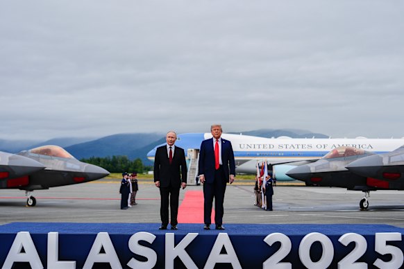 Vladimir Putin spent just over five hours on the ground at Joint Base Elmendorf-Richardson in Anchorage, Alaska.