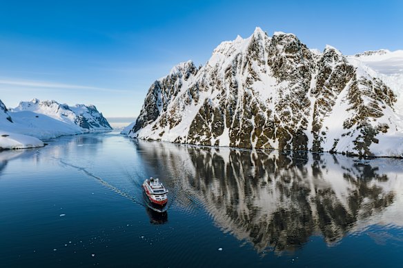 HX Expeditions ship in Greenland.