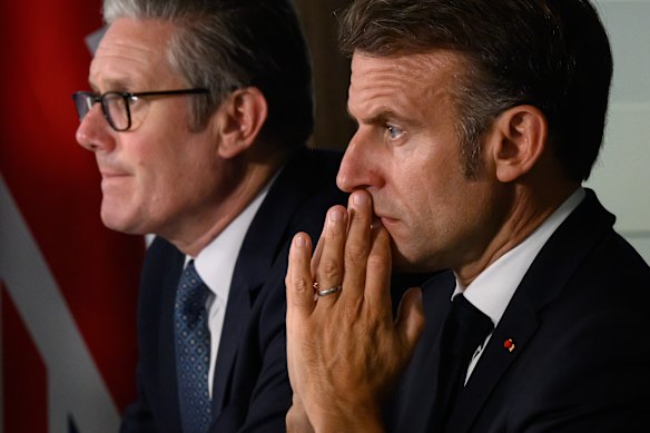 British Prime Minister Sir Keir Starmer and French President Emmanuel Macron.