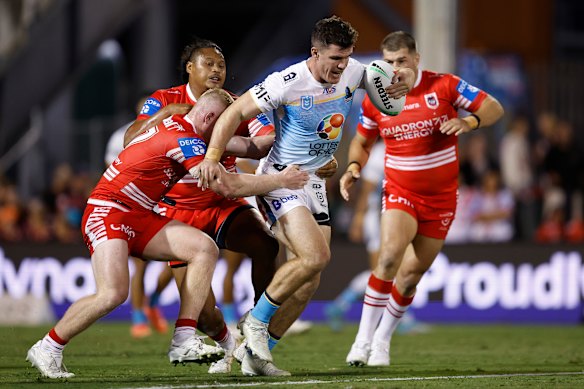 Titans forward Beau Fermor was shifted to centre before kick-off.