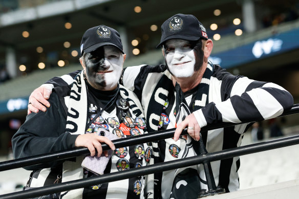 Magpies fans at the MCG.