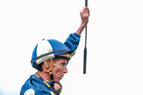 Nash Rawiller after riding Gringotts to victory on Tuesday in the $3 million Big Dance at Randwick.