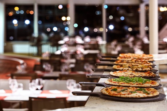 And of course, there’s a pizza parlor…and a cruise line that celebrates its national origins.