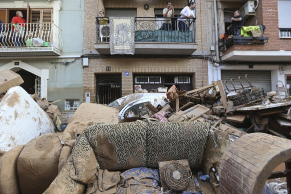 The streets of Paiporta, near Valencia, following the flooding.