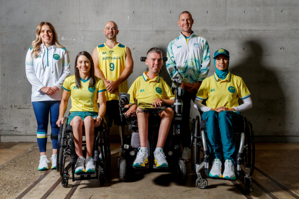 Some of Australia’s Paralympians at the team’s uniform launch in Sydney on Friday. 
