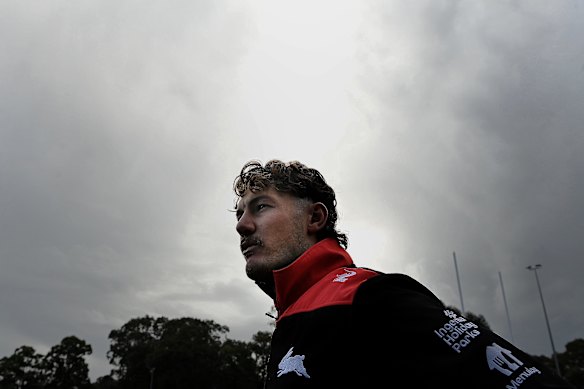 Campbell Graham helps launch the Telstra Footy Country Round at East Hills on Tuesday.
