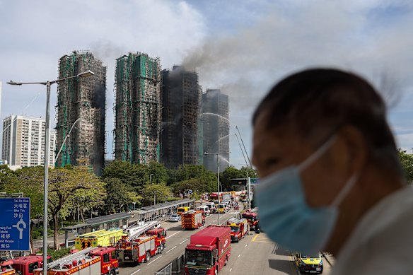 Fire services remain at the scene of the blaze.