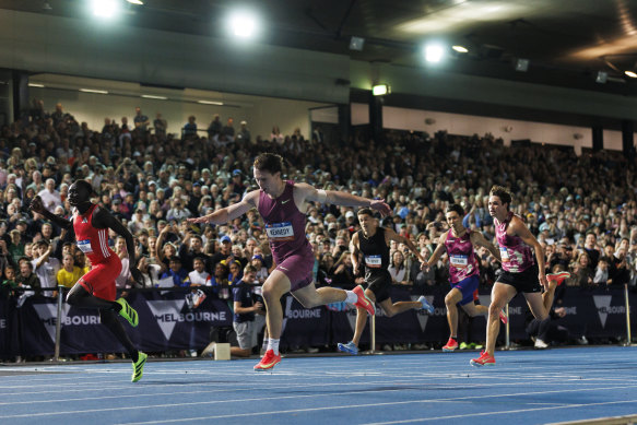 Lachie Kennedy pipped Gout Gout at the post on a stunning night for Australian athletics.