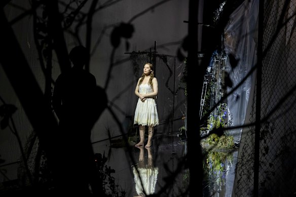 Performers preparing to enter the stage at a rehearsal of Katya Kabanova at the Palais. 