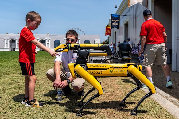 American innovations were on display at the fair, including this Boston Dynamics robot.