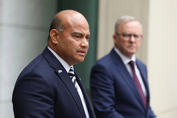 Nauru President David Adeang and Prime Minister Anthony Albanese.