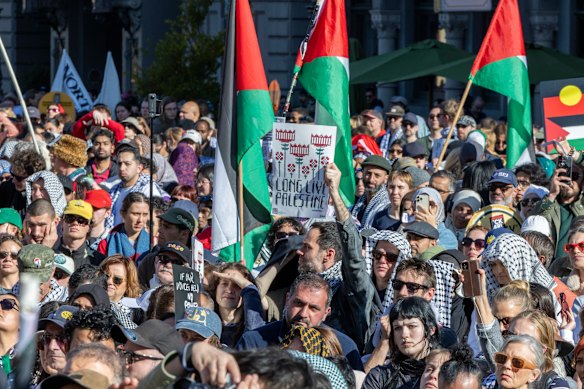A pro-Palestine protest in Melbourne on August 24. 