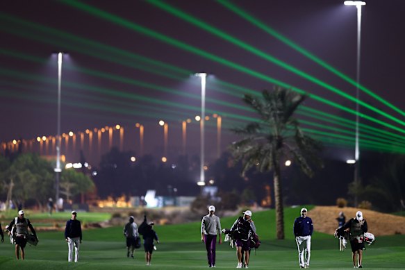 The Riyadh tournament is played under lights.