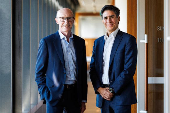 ANZ chairman Paul O’Sullivan (left) with chief executive Nuno Matos.