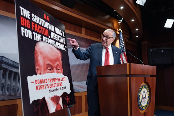 The Democrats’ Senate leader Chuck Schumer. Progressive Democrats are calling for him to resign.