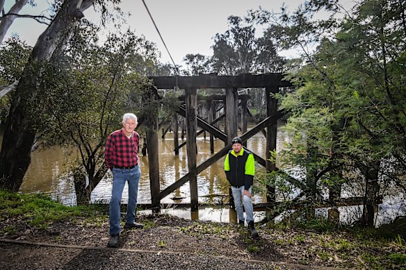 Geoff Halpin and his son Doug want the bridge restored. 