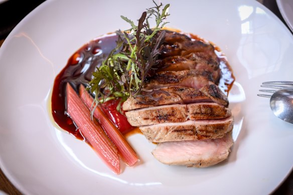Otway pork with rhubarb and burnt orange at Marmelo. 